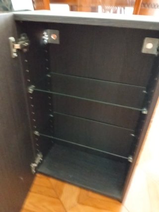 Mueble auxiliar cristal y madera