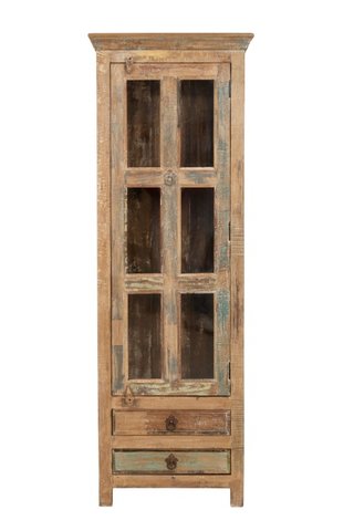Vetrina in legno massiccio riciclato con finitura