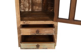 Vetrina in legno massiccio riciclato con finitura