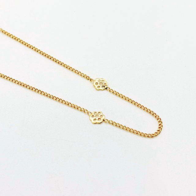 Cadena Oro 18K, Flores, 3.60gr, 46cm