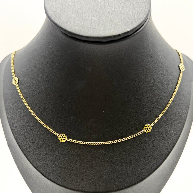 Cadena Oro 18K, Flores, 3.60gr, 46cm