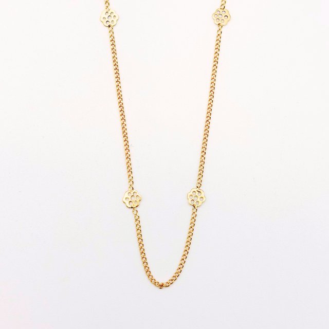 Cadena Oro 18K, Flores, 3.60gr, 46cm