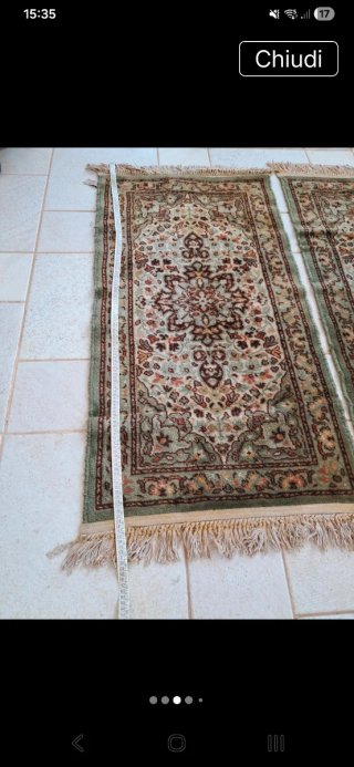 Tappeti persiani lana verdi e multicolore