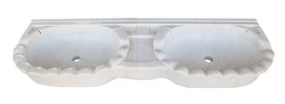 LAVABO A DUE FORI IN MARMO BIANCO L130XPR41XH15 CM