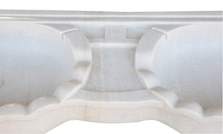 LAVABO A DUE FORI IN MARMO BIANCO L130XPR41XH15 CM