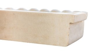 LAVABO A DUE FORI IN MARMO BIANCO L130XPR41XH15 CM