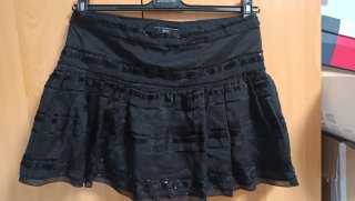Falda Mango negra lentejuelas Talla 38
