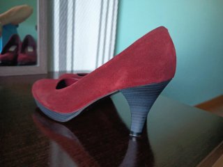 Zapatos de ante granate talla 37