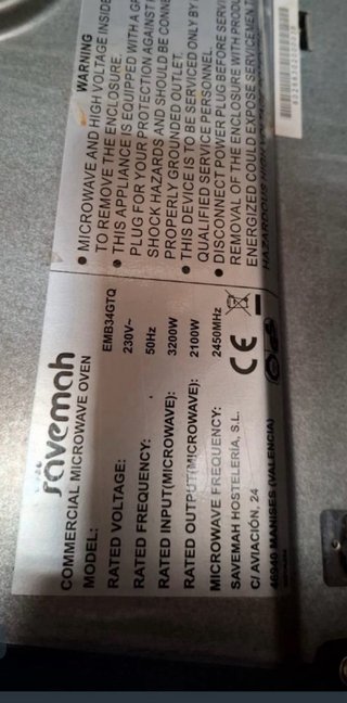 Microondas Industrial Savemah