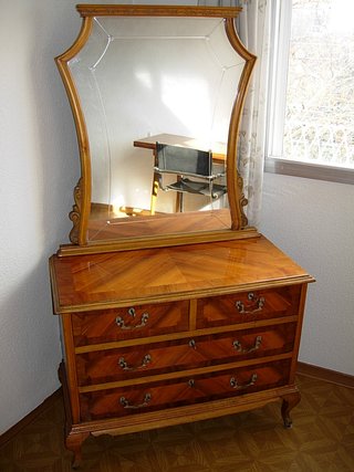 Dormitorio Art Déco, armario tocador mesitas noche
