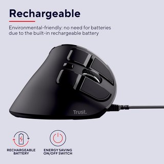 Trust Voxx ratón ergonómico inalámbrico recargable