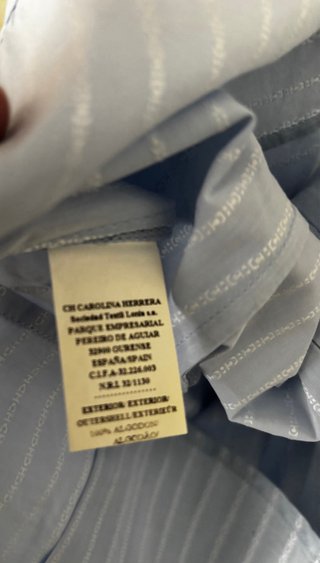 Camisa Carolina Herrera T8 azul Rayas