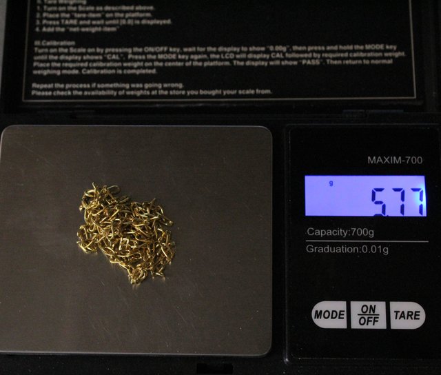 Cadena de oro de 18k. Peso: 5.77 gr.