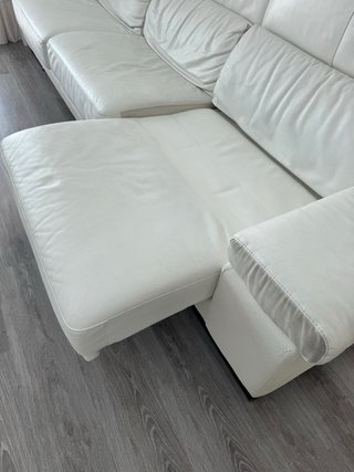 Sofá de piel blanco 3m