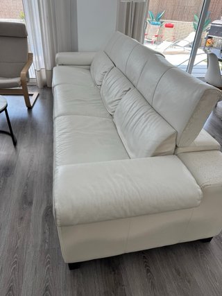 Sofá de piel blanco 3m