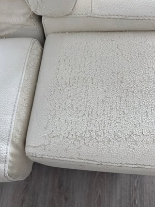 Sofá de piel blanco 3m