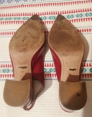 Zapatos Slingback Uterque Rojo Talla 39