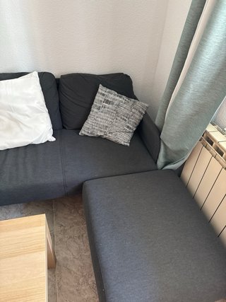 Sofá Chaise Longue Ikea Gris Tela