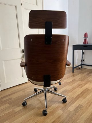 Silla de oficina CLP Dayton madera curva crema