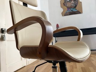 Silla de oficina CLP Dayton madera curva crema
