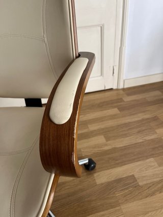 Silla de oficina CLP Dayton madera curva crema