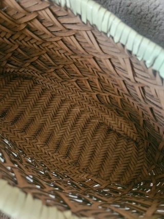 Bolso piel trenzada beige