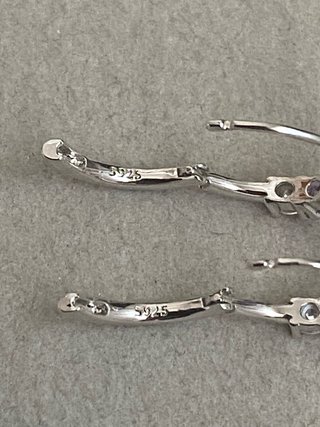 Pendientes Plata Circonitas Rosa y Morado