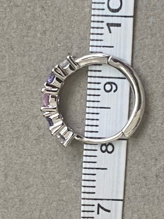 Pendientes Plata Circonitas Rosa y Morado