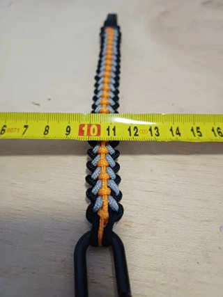Pulsera Paracord Negra, Gris y Naranja