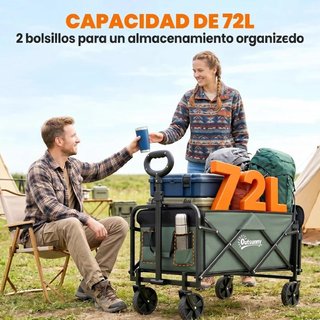 Carro Jardín Plegable Puerta Trasera Expandible
