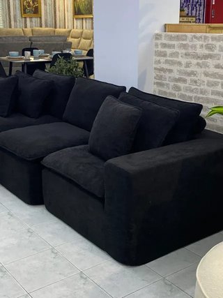 Sofá modular negro de tela + Entrega al domicilio
