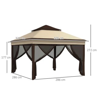 Gazebo 3x3 Regolabile su 3 Livelli con Pareti Rimo