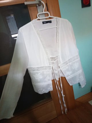 Blusa Zara Talla L Blanca