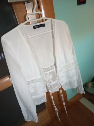 Blusa Zara Talla L Blanca