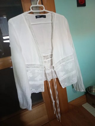 Blusa Zara Talla L Blanca