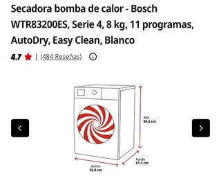 Secadora Bosch Serie 4 Bomba Calor
