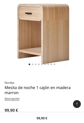 Mesita de noche moderna de madera