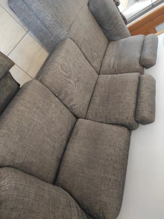 Sofá modular gris de tela