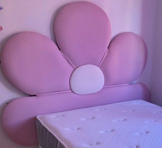 Cabecero infantil flor rosa y blanco
