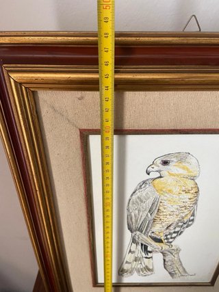 Dipinto su ceramica con cornice con certificato.