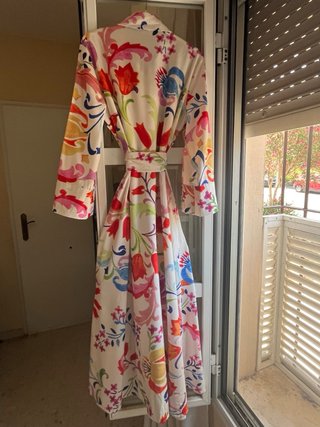 Vestido camisero midi estampado T. M sin usar