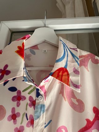 Vestido camisero midi estampado T. M sin usar