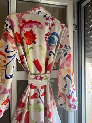 Vestido camisero midi estampado T. M sin usar