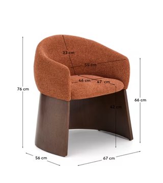 Sedia Bosca kave home ciniglia color terracotta