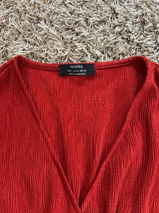 Vestido Bershka Rojo Midi- Largo
