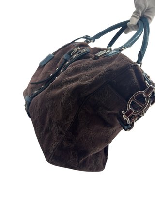 Bolso Loewe Anagram Terciopelo Marrón/Azul