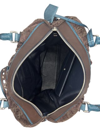 Bolso Loewe Anagram Terciopelo Marrón/Azul