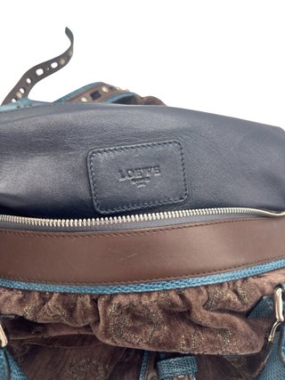 Bolso Loewe Anagram Terciopelo Marrón/Azul