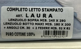 Set lenzuola sopra sotto e federe cotone 100%