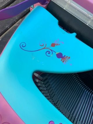 Máquina de escribir Barbie rosa y azul